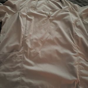 EUC 2× silver scrubs set and lab jacket